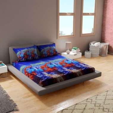 Sprei motif karakter anti luntur ukuran 90x200 100x200 120x200 160x200 LP 90x200cm spiderman