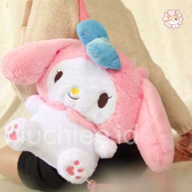 Tas Ransel Boneka Anak Perempuan My Melody Kuromi Bulu Halus SNI - Cinnamon Roll My Melody