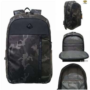 Tas ransel Alto original Tas sekolah anak laki laki Sd Smp Sma Kuliah - Hitam 73957 Loreng 74943