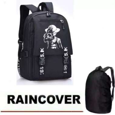 Tas Ransel Motif ONE PIECE Tas Ransel anak Sekolah SD Gratis My Bottle HITAM+ JAS HUJAN