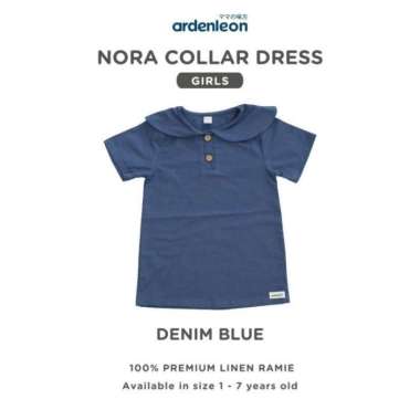 ARDENLEON - Nora Collar Dress | Dress Anak Perempuan DENIM BLUE 3L