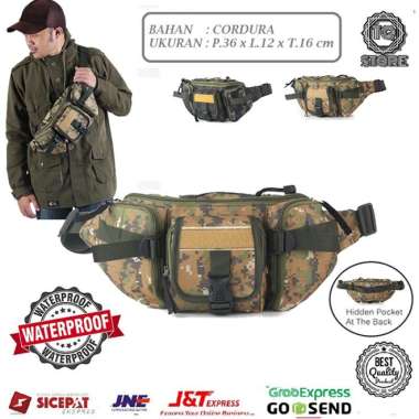 Tas Selempang Slempang Pria Murah Kecil Waistbag Tas Pinggang Pria - Hijau Army Coklat Army