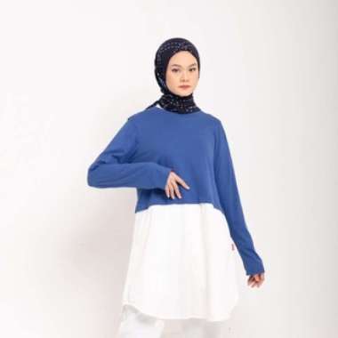 Tunik atasan Wanita Dauky L Tunic Combed Mix Rayon S Navy
