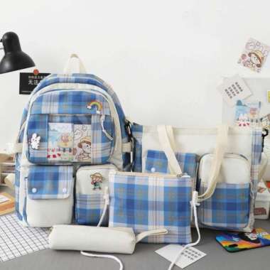 Tas Ransel Anak Perempuan Sekolah Imr Sd Smp Sma Set 4 Original J - rslset4-JJ-Pink rslset4-JJ-biru