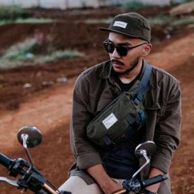 Tas Pinggang Waistbag VISVAL Waist Bag Slempang Selempang Pria Cowok