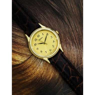 Jam Tangan Wanita Seiko Original 100% Leather Formal Gold SFR454 P