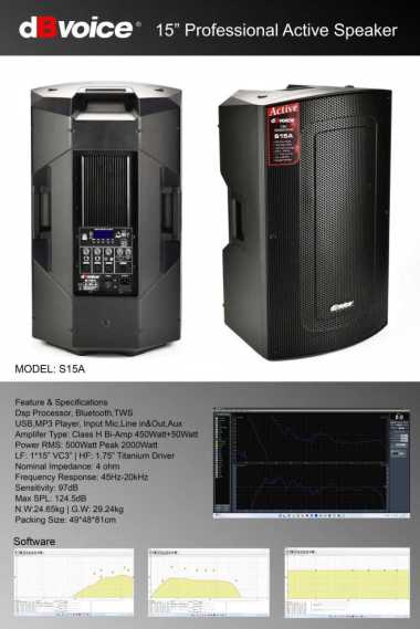 Speaker Aktif dB Voice S15A S-15A DBVOICE S 15 A Active Speaker 15 Inc