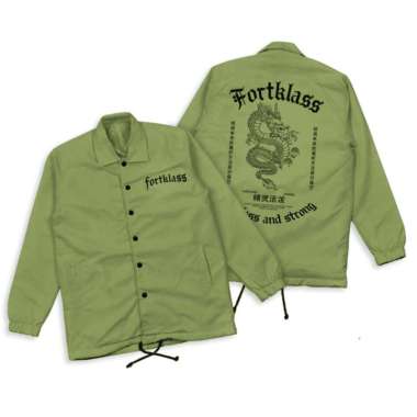 FortKlass FEARLESS Jaket Coach Pria Jaket Parasut Unisex ARMY L