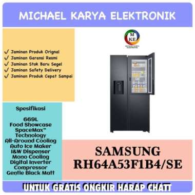 Kulkas Side By Side Water Dispenser Samsung Rh64A53F1B4 669L Samsung Multicolor