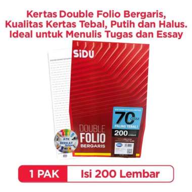 Kertas Double Folio Bergaris isi 200 Lembar sidu F4
