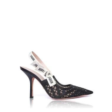 Christian Dior Black Mesh J'Adior Slingback Pumps