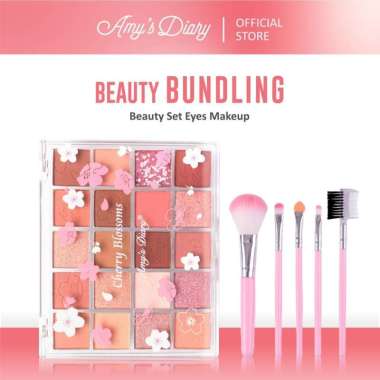 Amy's Diary 5pcs Eye Set Makeup Eyeshadow Cherry Blossoms 20 Color Brush