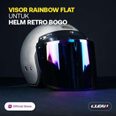 CLEAR Kaca Helm Bogo Flat Rainbow
