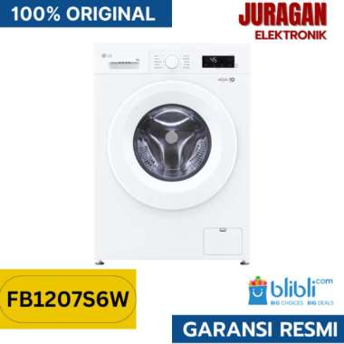 LG Mesin Cuci FB1207S6W Front Loading 7 Kg Washing Machine Front Loading