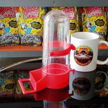 Dispenser jumbo tempat makan minum burung Merah