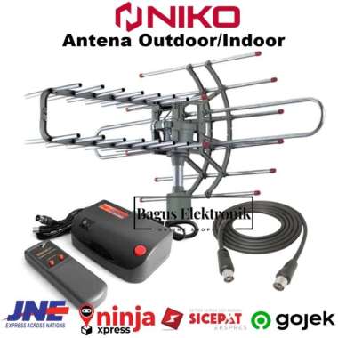 Antena Remote + Booster + Kabel 10 M Antena Tv Digital Remot Outdoor Multicolor
