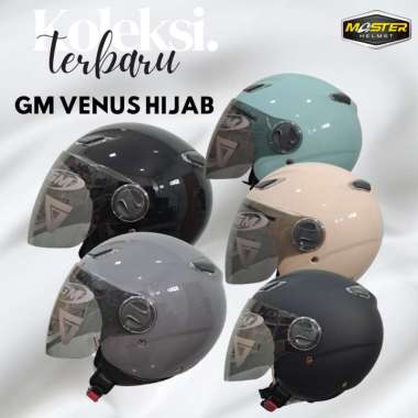 GM VENUS HIJAB SOLID HELM OPEN FACE VISOR LIGHT SMOKE M DIM GREY DOFF