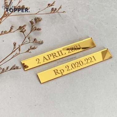 Custom Nominal Tanggal Mahar Akrilik Mirror Mahar Pernikahan Gift gold mirror 1x7