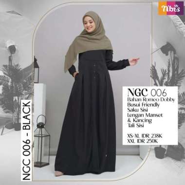 Nibras gamis ngc 006 XL Black