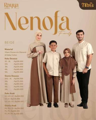 Sarimbit Nibras Terbaru 2024 Nenofa Beige GAMIS L