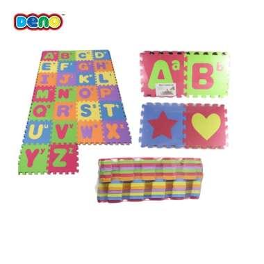 [BISA INSTANT✓] DENO Play Mat Puzzle Huruf Hijaiyah dan Abjad Matras Belajar Anak Edukatif ABJAD-SET
