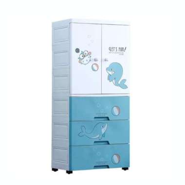 [BISA INSTANT✓] DENO KISUBO Lemari Plastik Pakaian Karakter Laci Susun Storage Cabinet Wardrobe 069-