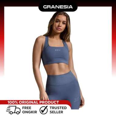 2XU Women's Ribbed Longline Bra WR7280AIB|Sport Bra Gym Wanita L