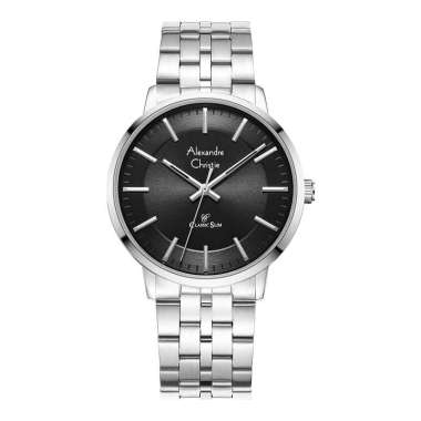 Jam Tangan Pria Alexandre Christie Classic Slim AC 8692 MH BSSBA Black Dial Stainless Steel Strap