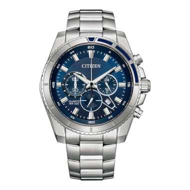 Jam Tangan Pria Citizen Chronograph AN8201-57L Men Blue Dial Stainless Steel Strap