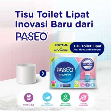 Paseo Duo Comfort Toilet, 150ply tisu toilet tissue bathroom toilet interfold