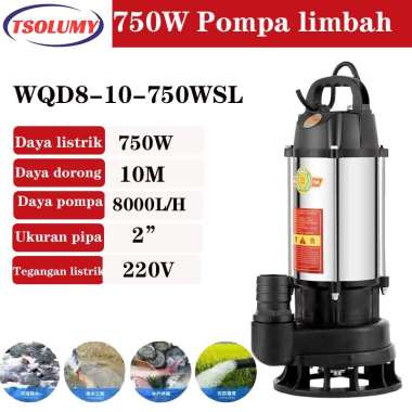 Pompa Celup Air Kotor750W sewage pump 2inch Mesin Pompa Air Murah pompa submersible limbah TSOLUMY