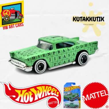 Hot Wheels Mobil Klasik 57 Chevy Bel Air Hijau Lot M 2024 HW Art Cars