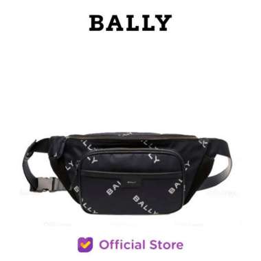 BALLY Code Nylon Belt Bag - Blue Printed
