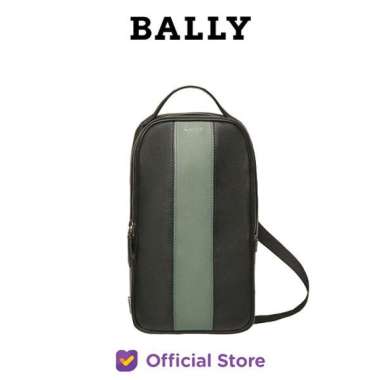 BALLY Halikho Sling Bag - Man - Black/Sage