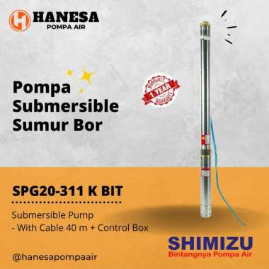 Shimizu SPG20-311K BIT (1/3 HP + W/ CABLE 40m) Pompa Celup Sumur Dalam
