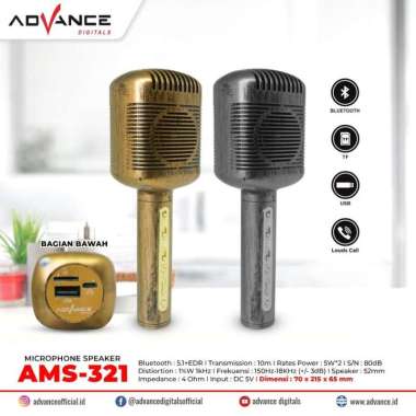 Microphone Speaker Advance AMS-321 Bluetooth Silver Copper