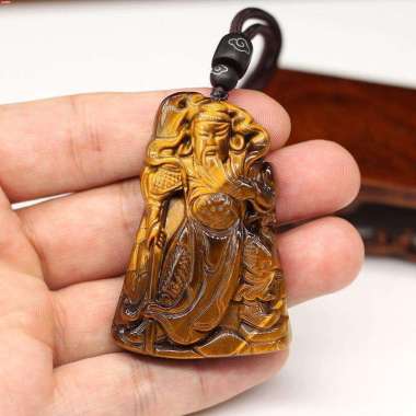 Batu kalung liontin ukiran buddha dewa maitreya julaihut Guan Yu Kwan Kong mata kucing natural tiger