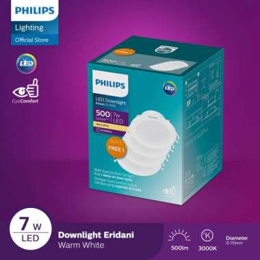 Lampu Philips Downlight Multipack Eridani LED6 D100 7W 30K Kuning