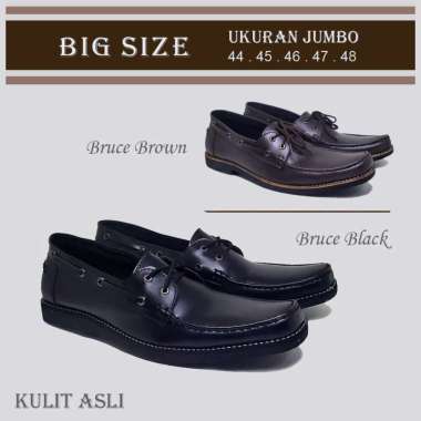 BRUCE LEATHER - Sepatu Pria Loafers Pantofel Kaki Besar / Jumbo - Sepatu Formal Casual Cowok Big Siz