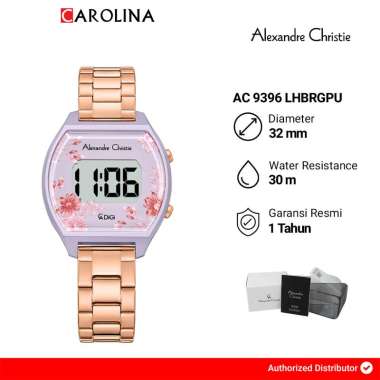 Jam Tangan Wanita Alexandre Christie AC 9396 LHBRGPU Digital Dial Rose Gold Stainless Steel Strap
