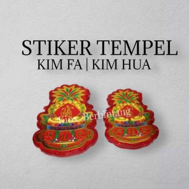 Stiker Tempel Kim Fa Kim Hua Bahan Plastik Isi 2 Pcs Kecil