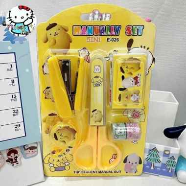 Stationery Set Tas Kotak Pensil SANRIO Pouch Buku Souvenir Goodie Bag Set Pompurin