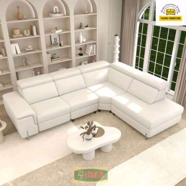 IDEA - sofa l sudut minimalis sofa tamu kulit sintetis porsche