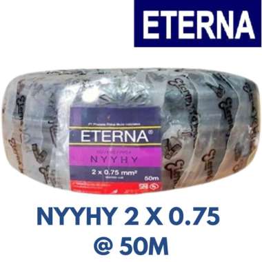 KABEL SERABUT HITAM ETERNA NYYHY 2X0.75 @ 50M