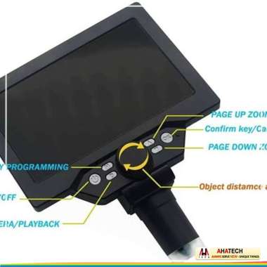 Digital Mikroskop 12 MP 1200 X Continuous Zoom Monitor 7 Inch Stand and LED Industri Microscope Adju