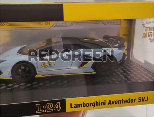 mainan anak diecast CCA Lamborghini Aventador SVJ Biru Tosca 1:24 diecast koleksi