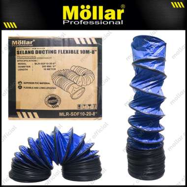 MOLLAR SDF10-20-8" Selang Flexible Ducting 10 meter Blower Ventilator Hose Exhaust biru