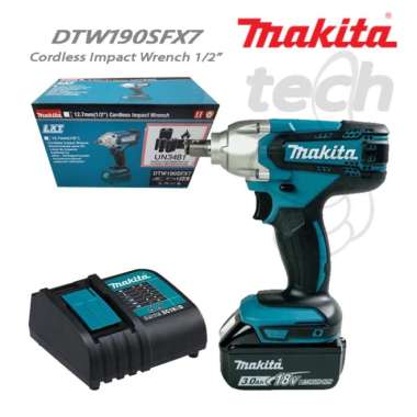 Mesin Pembuka Baut Cordless Impact Wrench Baterai Makita DTW190 SFX7