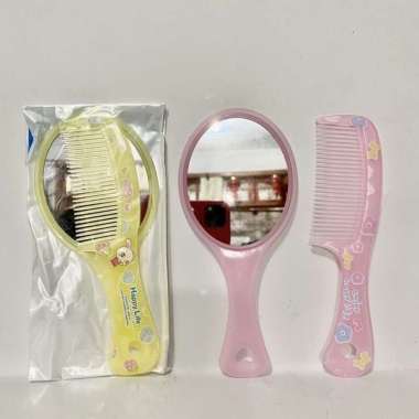 SISIR ANAK SET ISI 2PCS KARAKTER KARTUN LUCU/SISIR KACA 2PCS /SISIR RENGGANG BESAR SISIR SET KACA