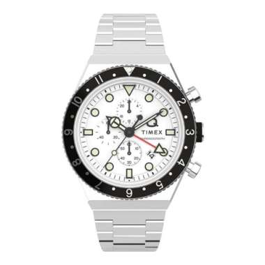 Original 100%!! TIMEX TW2V69900 Jam Tangan Pria Analog Q Chronograph Stainless Steel 40mm garansi Re